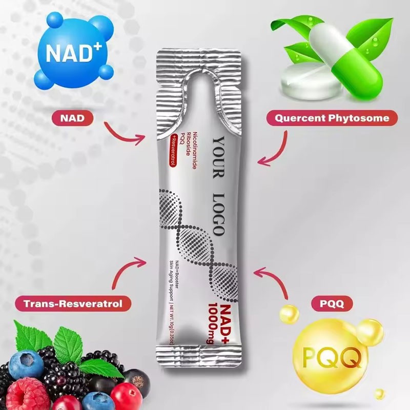 Hot Selling NAD+ Liquid Nicotinamide Riboside PQQ Resveratrol Drink Herbal Supplement Support Energy Antioxidant Immune Support