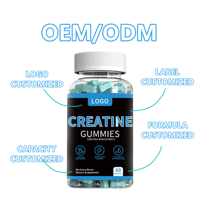 OEM Private Label Creatine Monohydrate Pre Workout Supplement Gummies MultiVitamin Sugar Free Custom Creatine Electrolyte Gummy