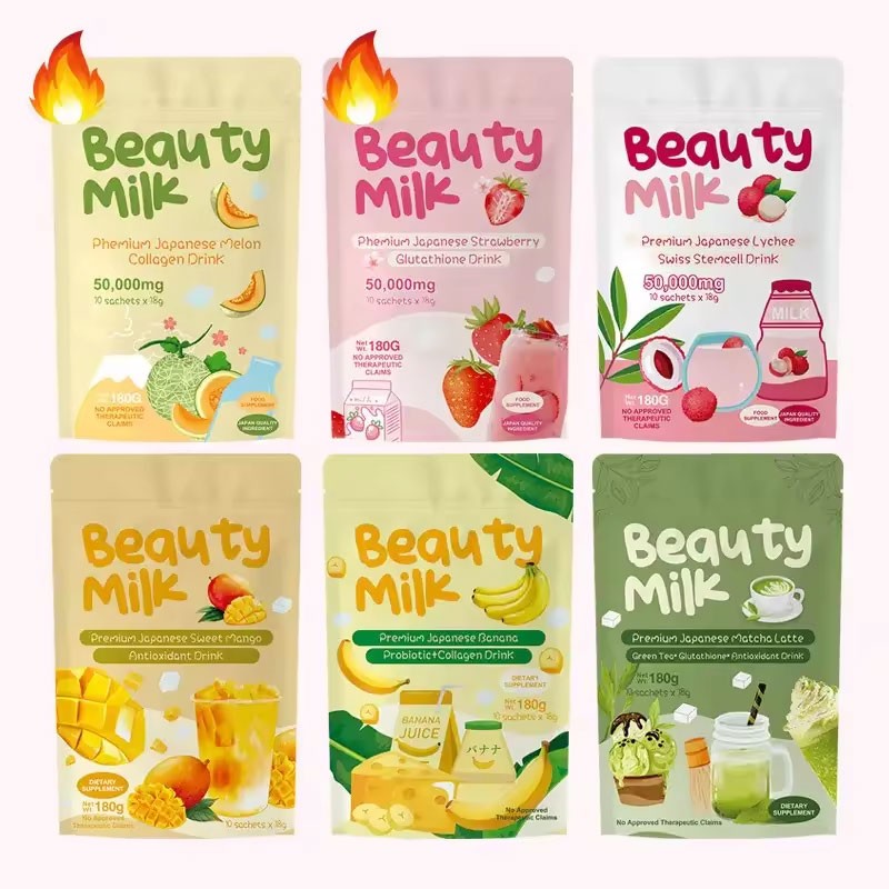 Customized Flavor Wholesale Premium Lychee Powder Beauty Milk Collagen Powder Drink Improves Skin Appearance