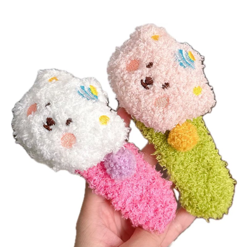 Sweet Style New Autumn Winter Women's Cute Cartoon Duckbill Hair Clip Headdress Side Broken Hair Bangs with Plush