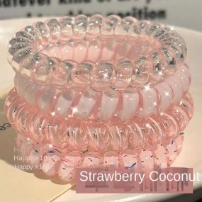 Korean Girl High Quality Summer All-Match Hair Rope Durable Hair Accessories Elastic Rubber Grape Coconut Telephone Line Design