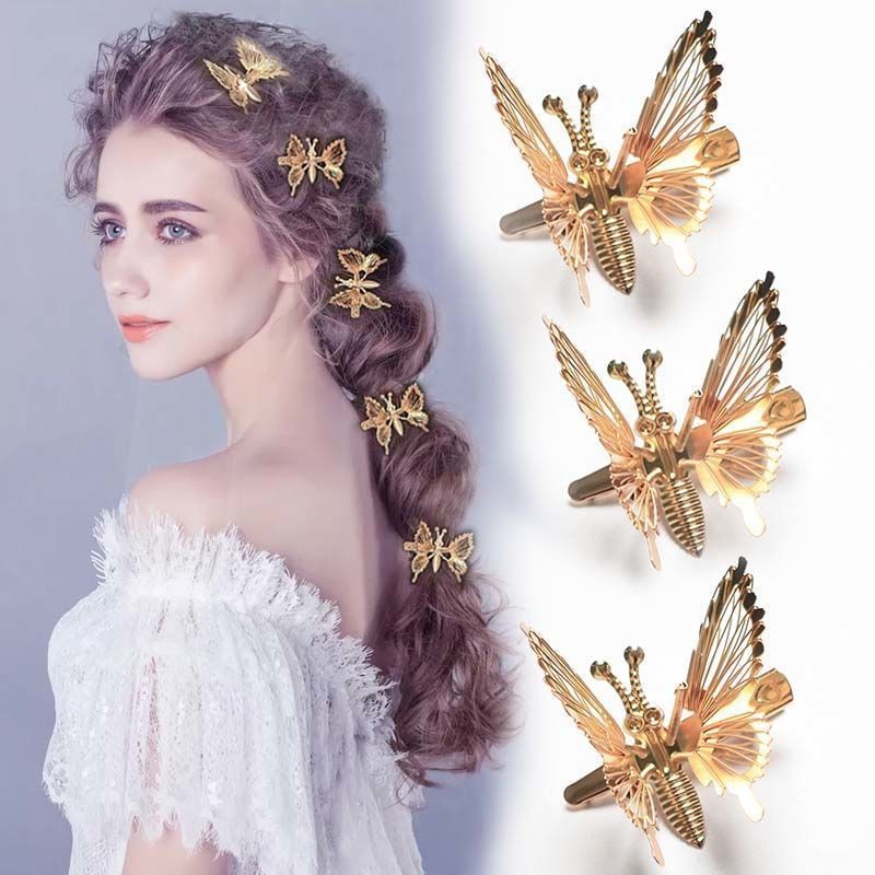 Women's Antique Hair Accessories Moving Butterfly Hairpin Tassel Internet Celebrity Top Clip Bangs Safe and Durable Hair Claw
