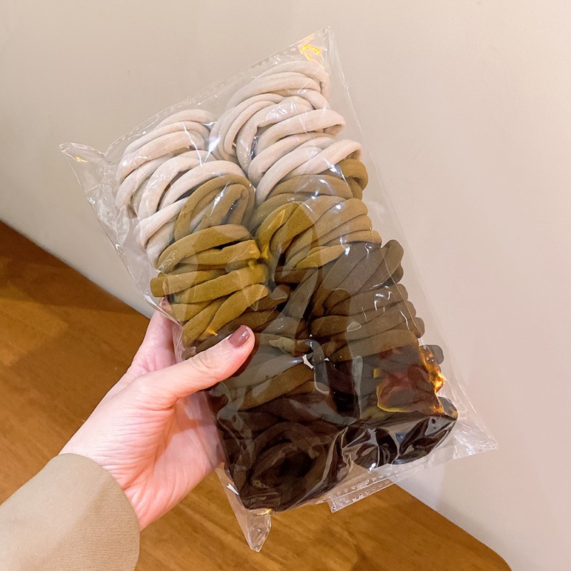 Wholesale 100pcs/Bag 5.5CM Thick High Elastic Basic Hair Band Sweet Style Towel Circle for Women and Girls Hair Accessories