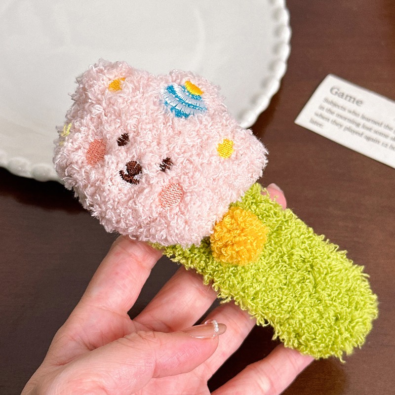 Sweet Style New Autumn Winter Women's Cute Cartoon Duckbill Hair Clip Headdress Side Broken Hair Bangs with Plush