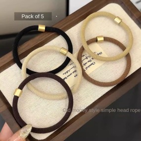 Women's Elastic High-Stretch Hair Accessories Basic Hair Ring and High-Grade Fabric Rope Simple High Ponytail for Kids
