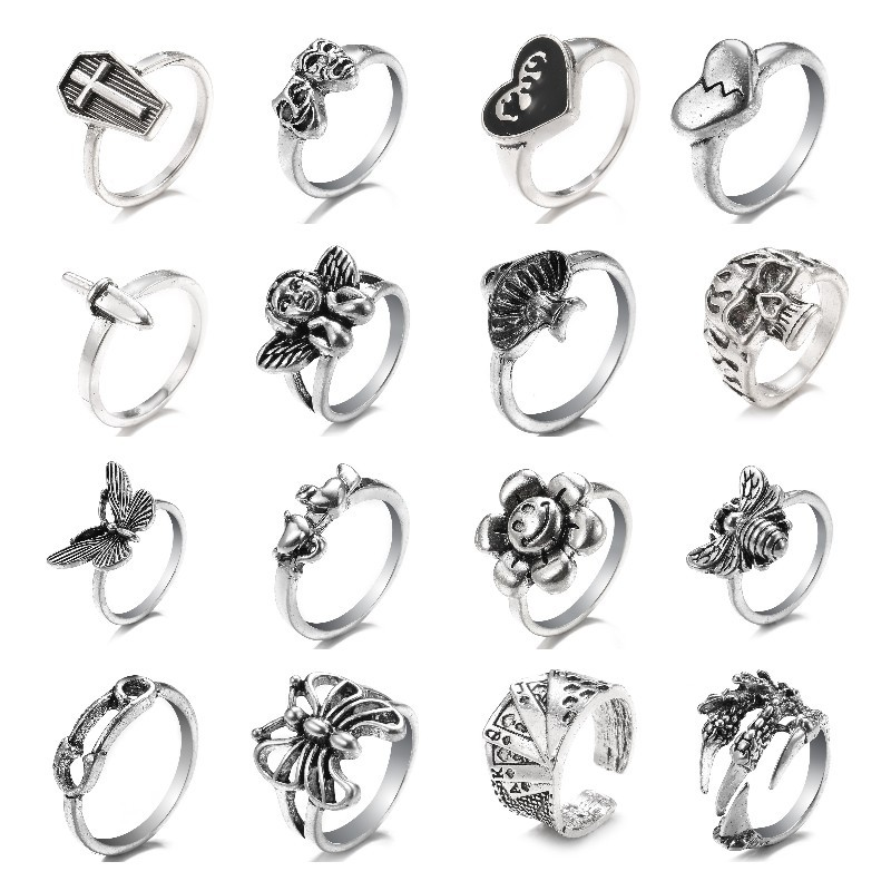 Retro Cast Ring New Arrival Stylish Punk Style Old Finger Joint Ring Fashionable Alloy Jewelry From Decorative Industry