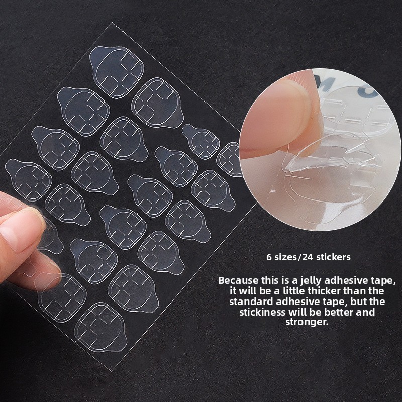 Hot Sale 24 Waterproof Wearable Nail Art Tips Strong Adhesive Jelly Glue for Fingers Wholesale Artificial Fingernails