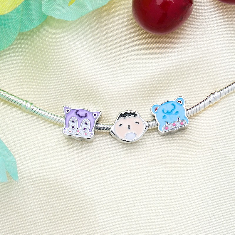 Hot Selling DIY Fashion Pendants Charms Cute Cartoon Characters Bracelet Accessories Little Red Book Gui Rabbit Alloy Cute Jade