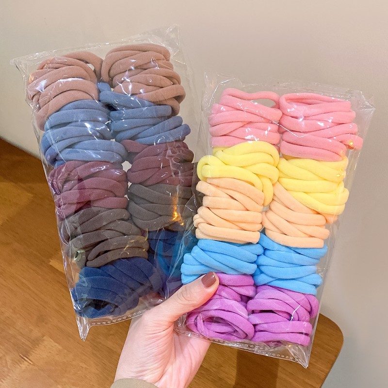 Wholesale 100pcs/Bag 5.5CM Thick High Elastic Basic Hair Band Sweet Style Towel Circle for Women and Girls Hair Accessories
