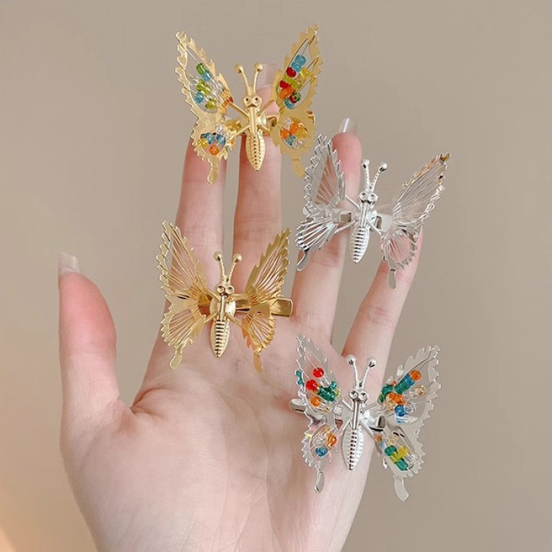 Women's Antique Hair Accessories Moving Butterfly Hairpin Tassel Internet Celebrity Top Clip Bangs Safe and Durable Hair Claw