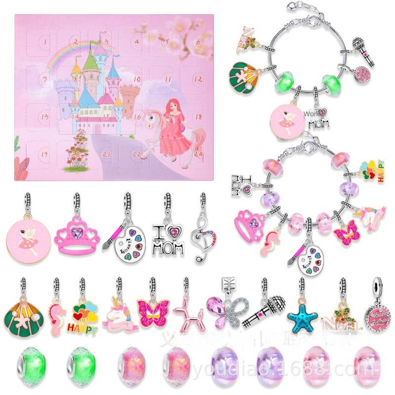 European American DIY Children's Bracelet Jewelry Golden Christmas Holiday Gift Wholesale Fashion Bangles for Youngsters