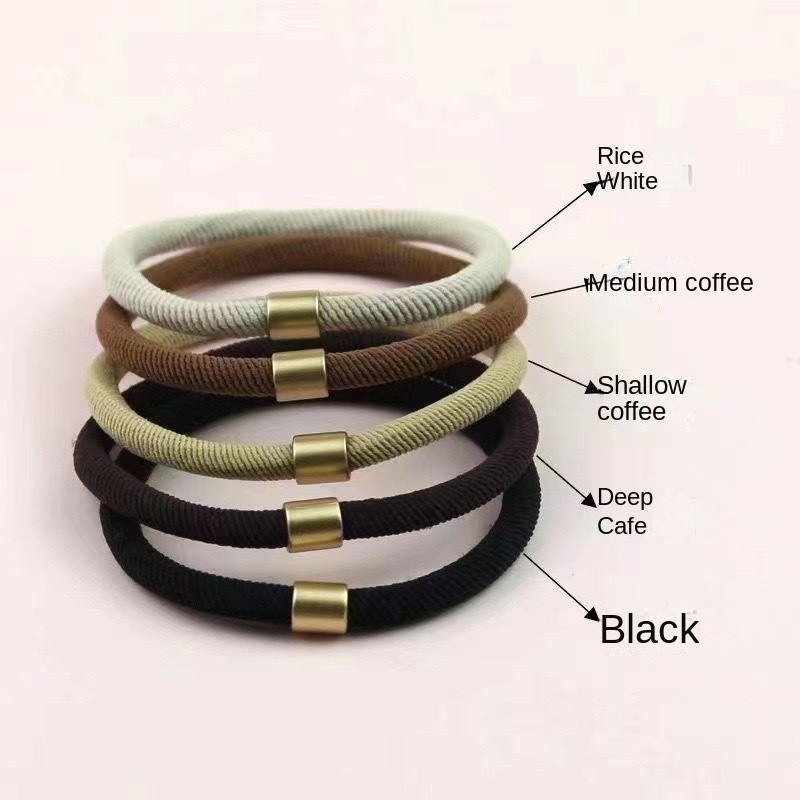 Women's Elastic High-Stretch Hair Accessories Basic Hair Ring and High-Grade Fabric Rope Simple High Ponytail for Kids