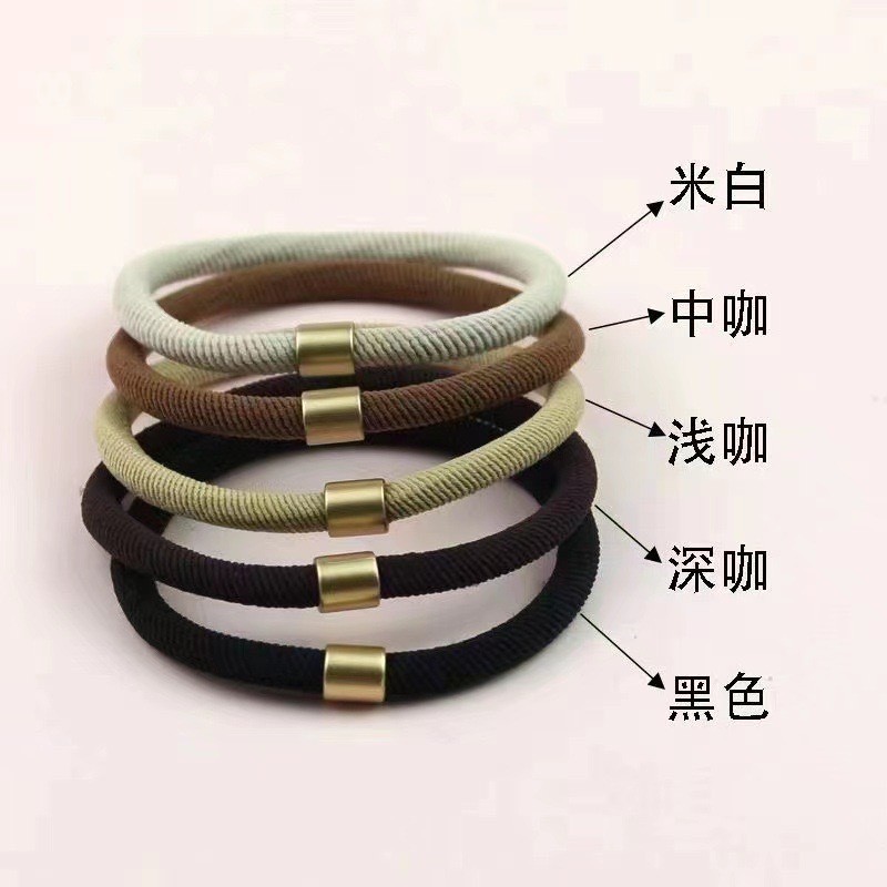 Women's Elastic High-Stretch Hair Accessories Basic Hair Ring and High-Grade Fabric Rope Simple High Ponytail for Kids