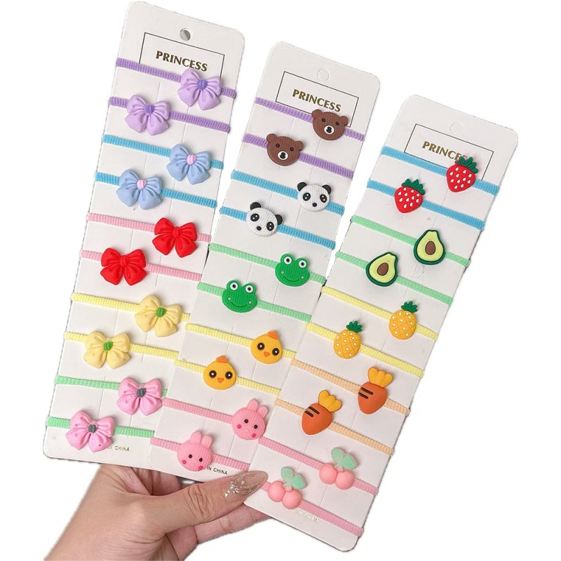 High Quality Elastic Hair Rope Cute Thumb Hair Band for Little Girls Kids Sweet Baby Hair Accessories Quality Ties