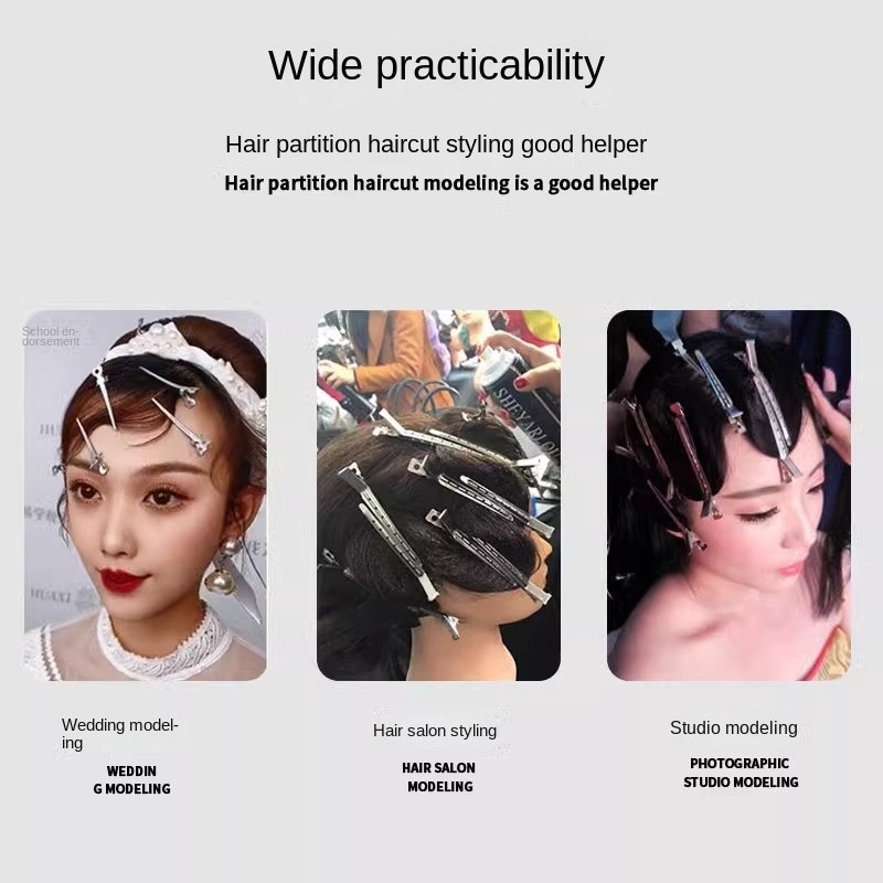 Diy Vintage Girls Hair Styling Artifact Metal Seamless Fluffy Bangs Hairclip Rooted Duckbill Hairpin with Partitioning Clip