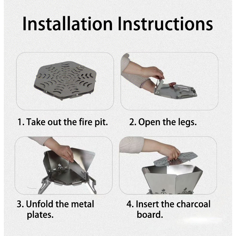 Portable BBQ Grill Factory - Foldable Square Stainless Steel Fire Pit