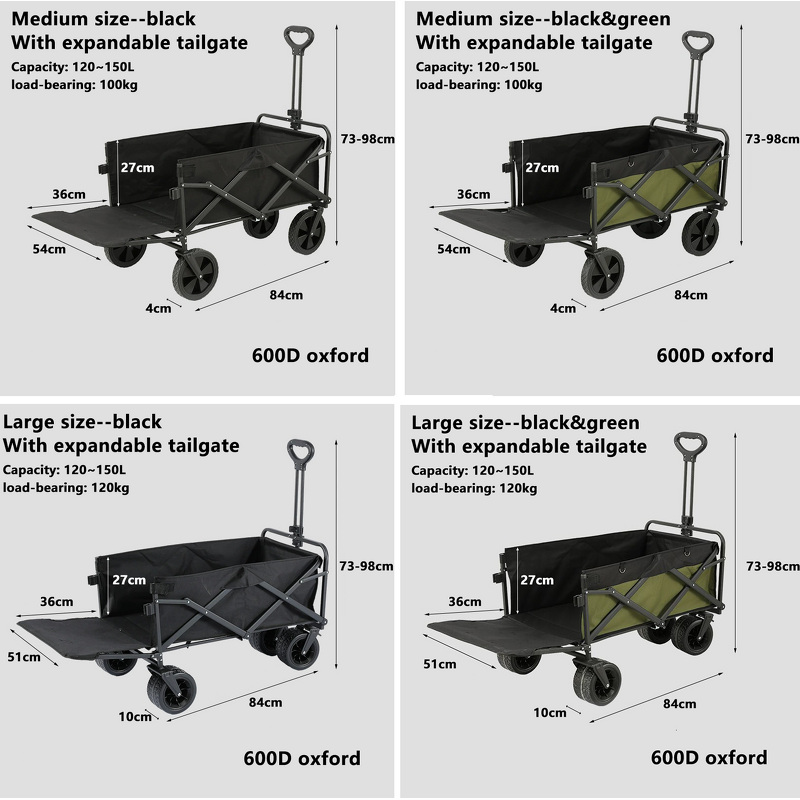 Camping Cart Manufacturer - Foldable Utility Wagon with Rear Tailgate