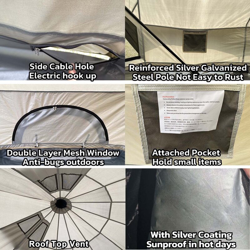 Inflatable Camping Tent Factory - Luxury Yurt Pop up Tents with Stove Jack