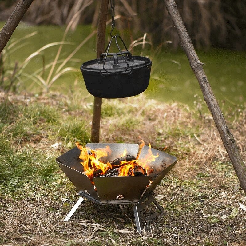 Portable BBQ Grill Factory - Foldable Square Stainless Steel Fire Pit