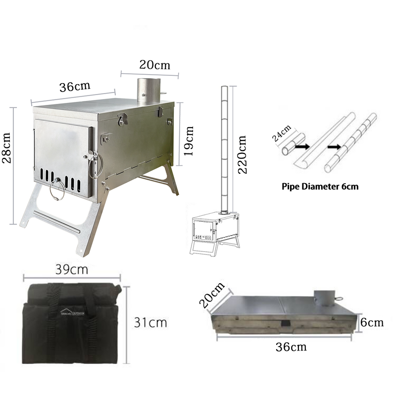 Titanium Wood Stove Manufacturer - Portable with Chimney for Hot Tent Camping