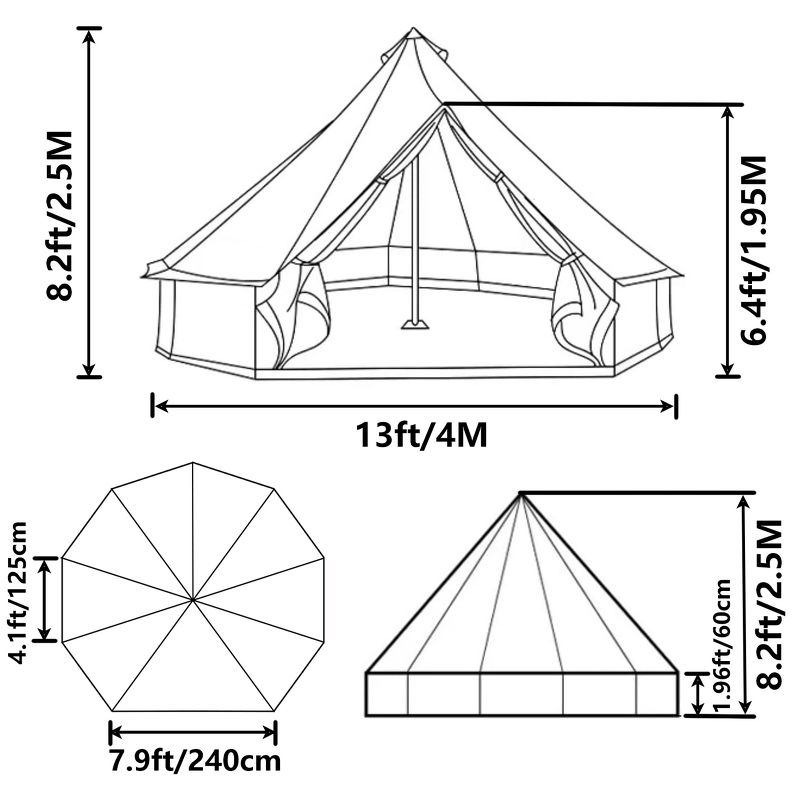 Green Tent Supplier - Teepee with Black Footprint 300D Oxford Fast Delivery