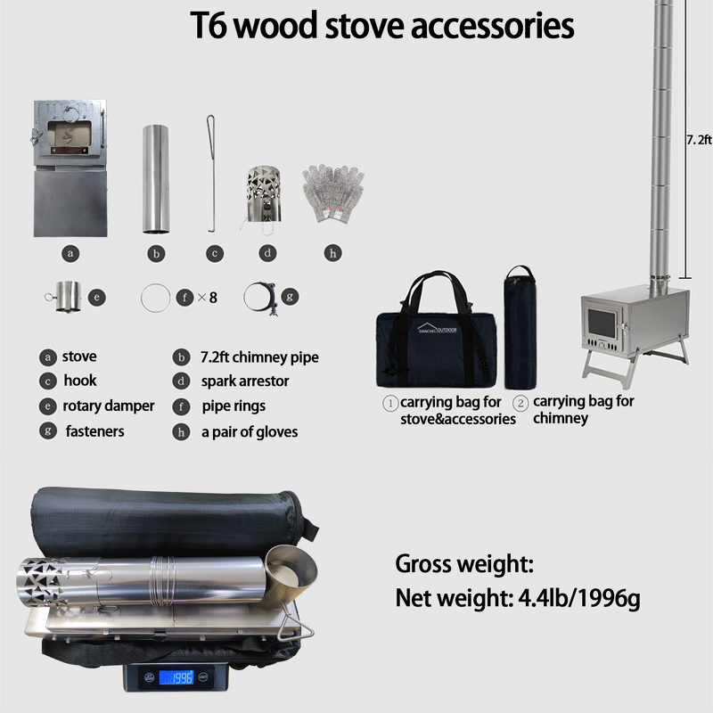 Titanium Wood Stove Manufacturer - Folding with Spark Arrestor for Hot Tent