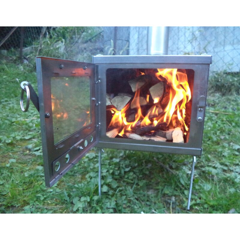 Titanium Tent Stove Factory - with 2.5m Chimney Spark Arrestor Wood Stove