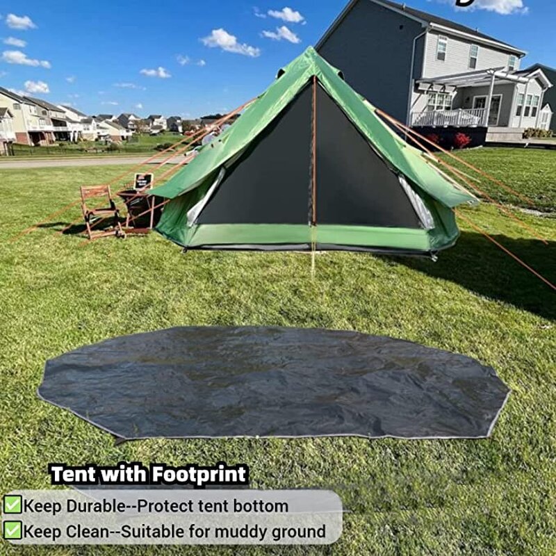 Green Tent Supplier - Teepee with Black Footprint 300D Oxford Fast Delivery