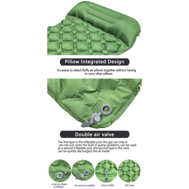 Air Mattress Manufacturer - Portable Single Size Sleeping Pad with Pillow