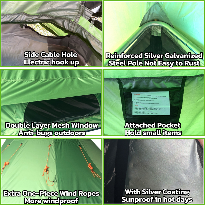 Green Yurt Tent Supplier - 4m 300D Oxford with Waterproof Ground Mat
