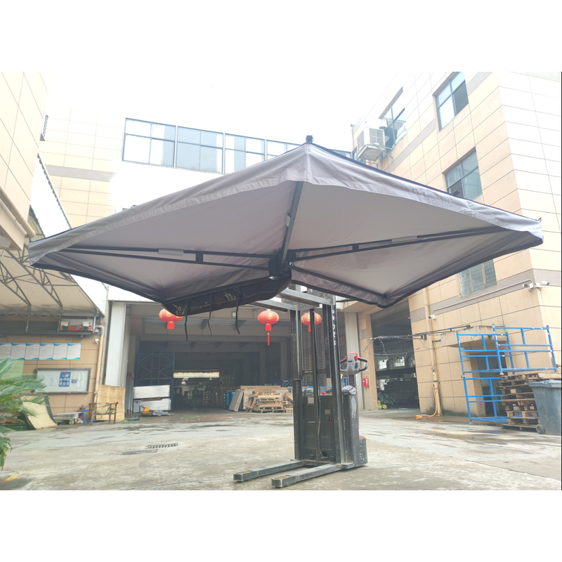 Car Awning Supplier - 270 Degree 2M Fan-Shaped Boneless Rain Canopy