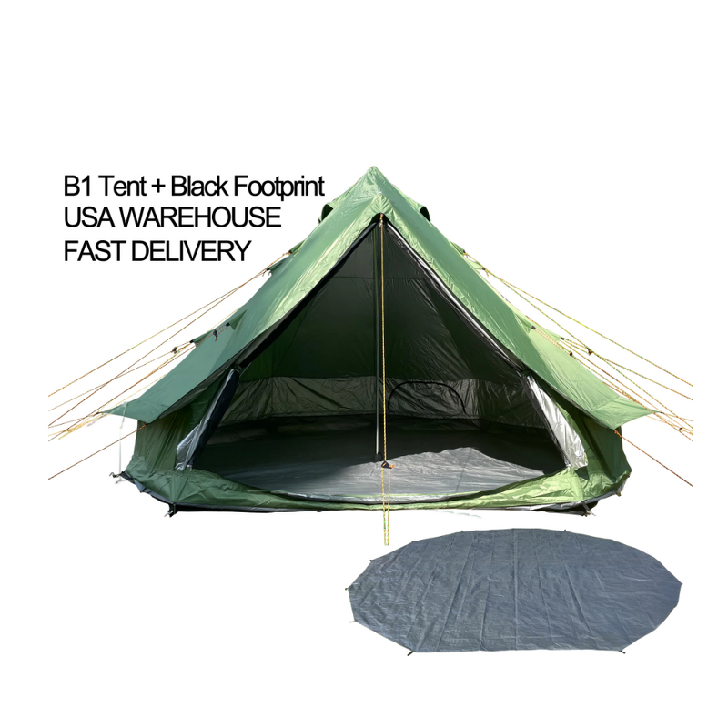 Green Yurt Tent Supplier - 4m 300D Oxford with Waterproof Ground Mat