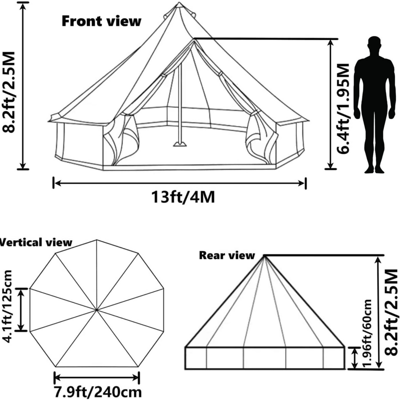 Green Yurt Tent Supplier - 4m 300D Oxford with Waterproof Ground Mat