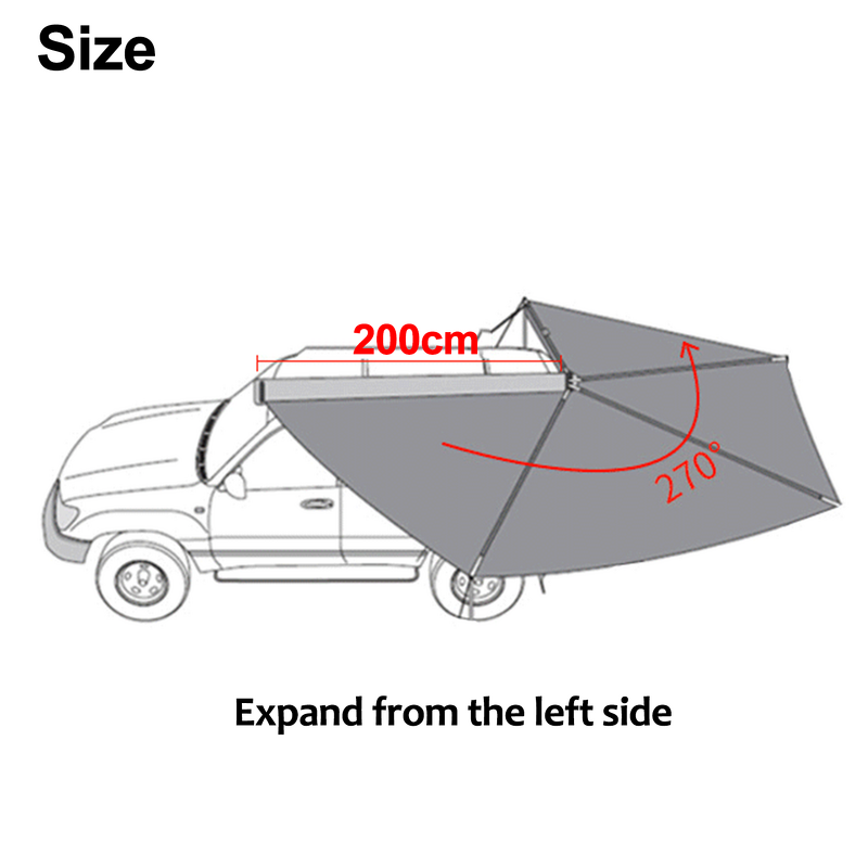 270 Degree Awning Factory - Legless Waterproof 600D Oxford Pop-up Awning