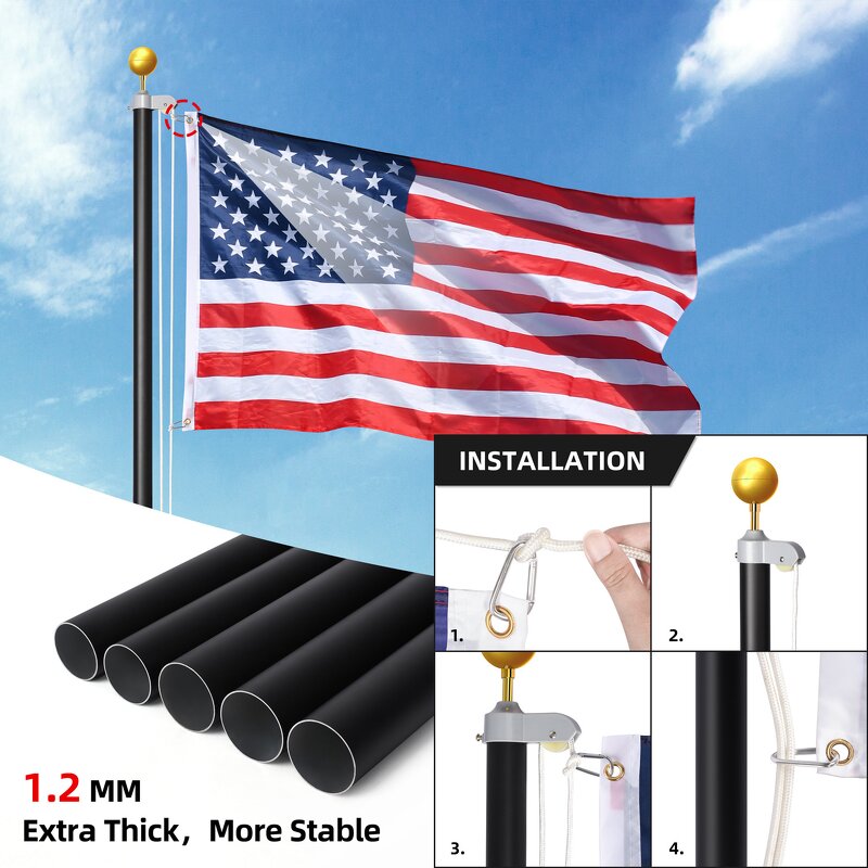 Flagpole Kit Manufacturer - Wholesale Customizable Telescopic Aluminum Pole
