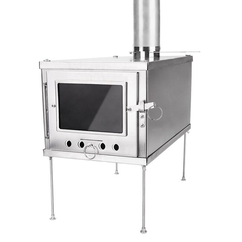Titanium Tent Stove Factory - with 2.5m Chimney Spark Arrestor Wood Stove
