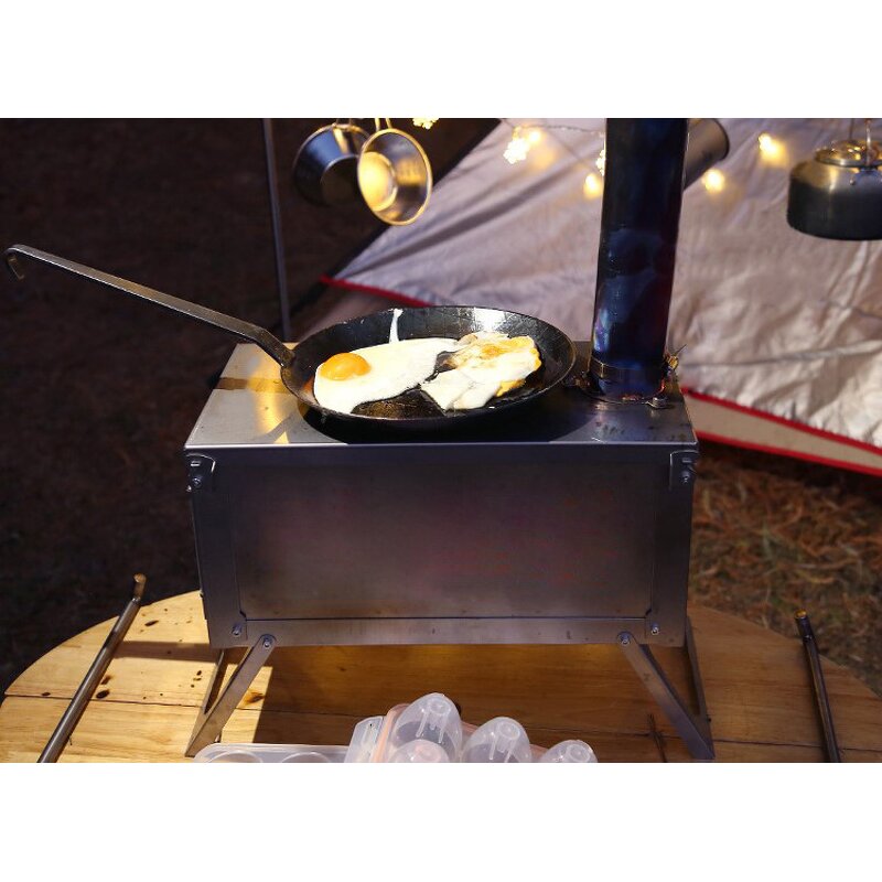 Lightweight Titanium Tent Stove Factory - Folding Backpack Stove with Chimney