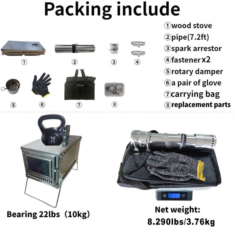 Stainless Steel Camping Stove Supplier - Portable Lightweight Hot Tent Stove