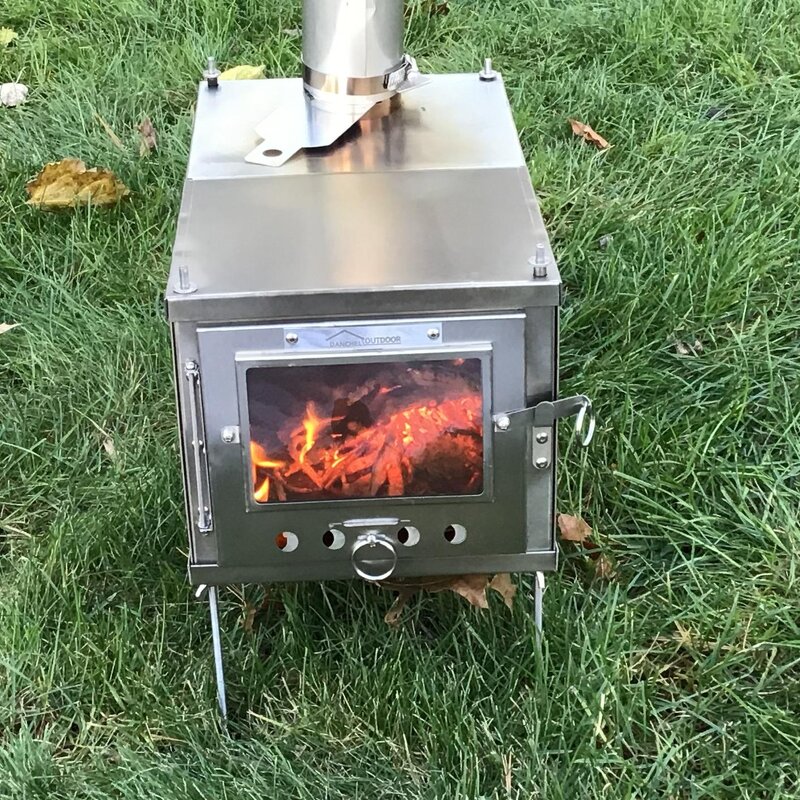 Titanium Tent Stove Factory - with 2.5m Chimney Spark Arrestor Wood Stove