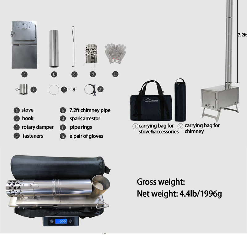 Titanium Wood Stove Manufacturer - Portable with Chimney for Hot Tent Camping