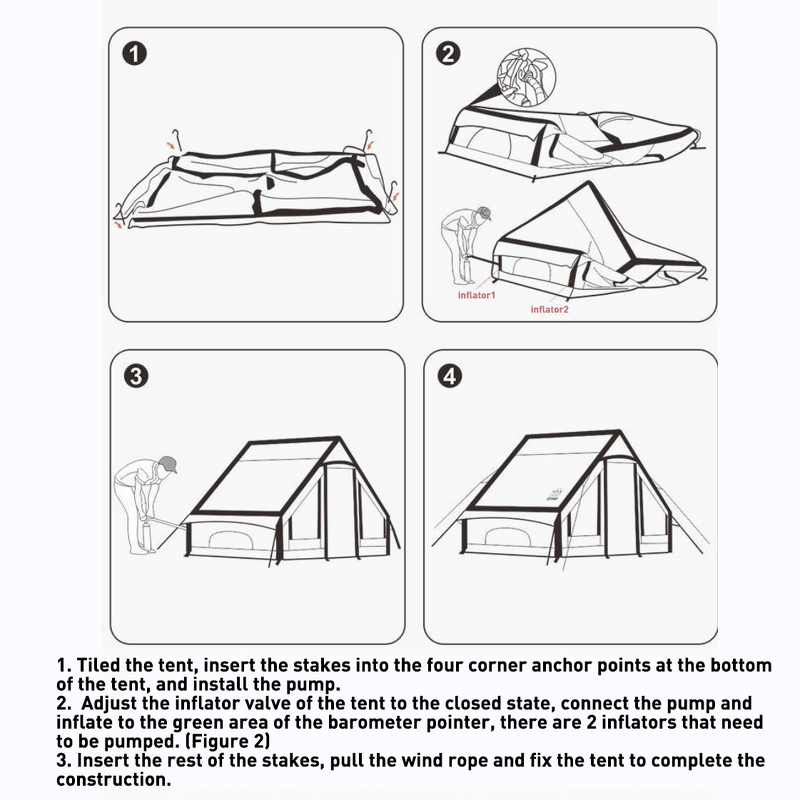 Inflatable Air Tent Supplier - 3x4M Large 4-6 Person Glamping Tents