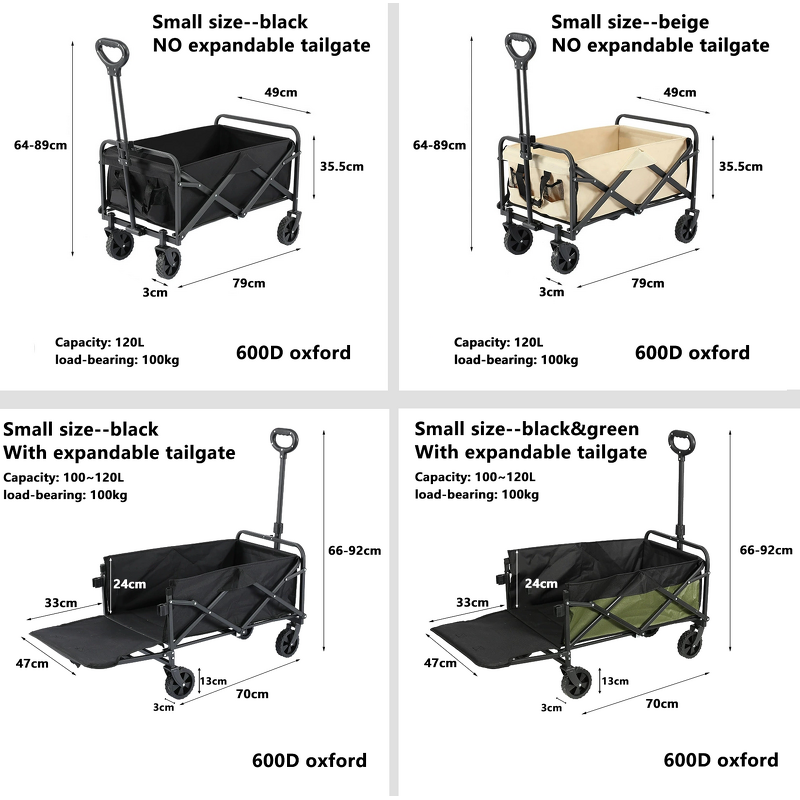 Camping Cart Manufacturer - Foldable Utility Wagon with Rear Tailgate