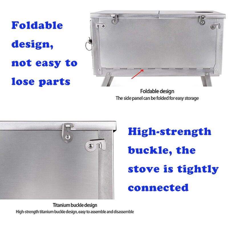 Lightweight Titanium Tent Stove Factory - Folding Backpack Stove with Chimney