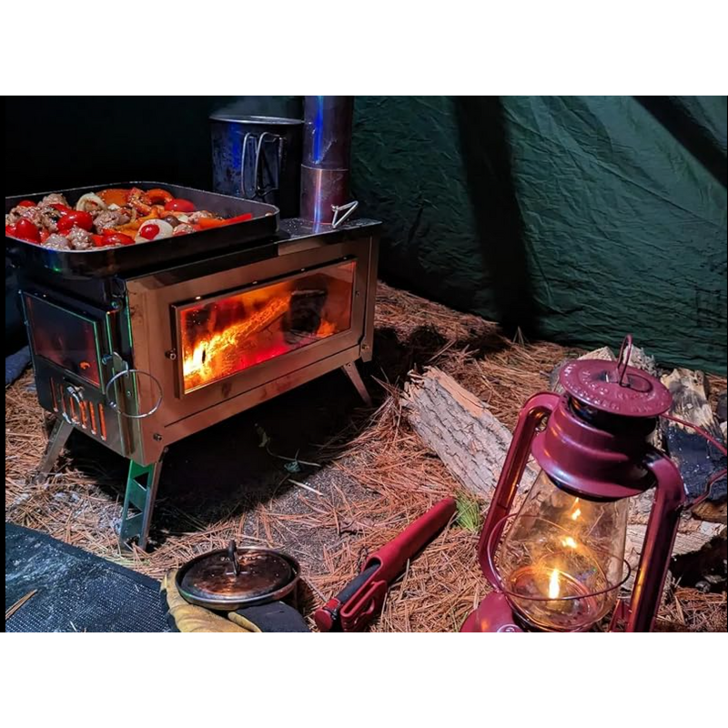 Stainless Steel Tent Stove Manufacturer - 100% 304 Portable with 3m Chimney Pipe