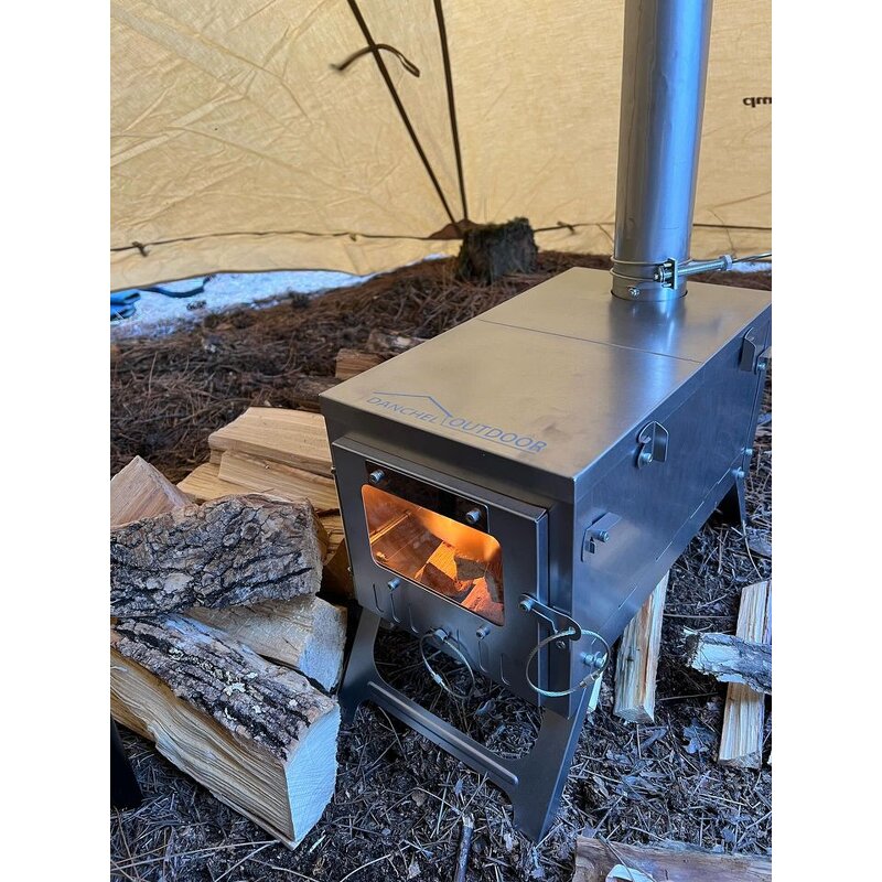 Titanium Wood Stove Manufacturer - Folding with Spark Arrestor for Hot Tent