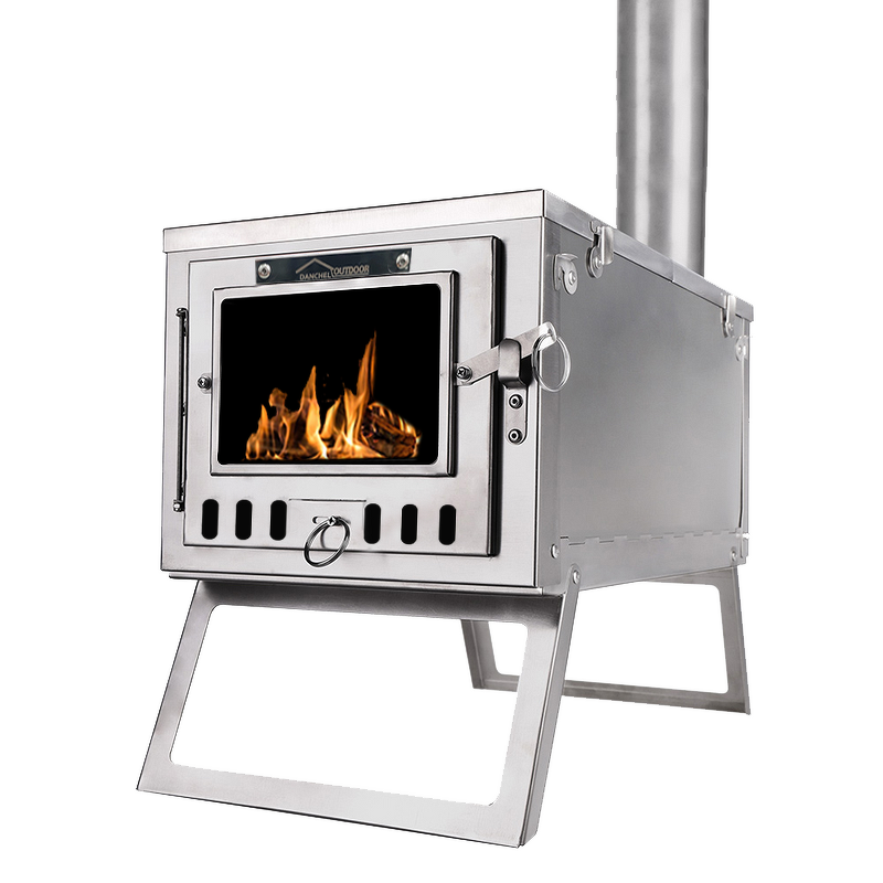 Portable Stainless Steel Stove Supplier - Folding Camp Wood Stove with Pipes