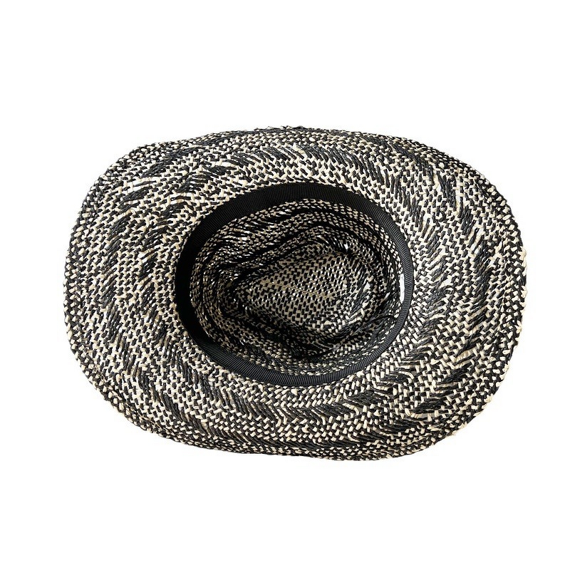 Beach Hat Supplier - Handmade Black White Two-Tone Woven