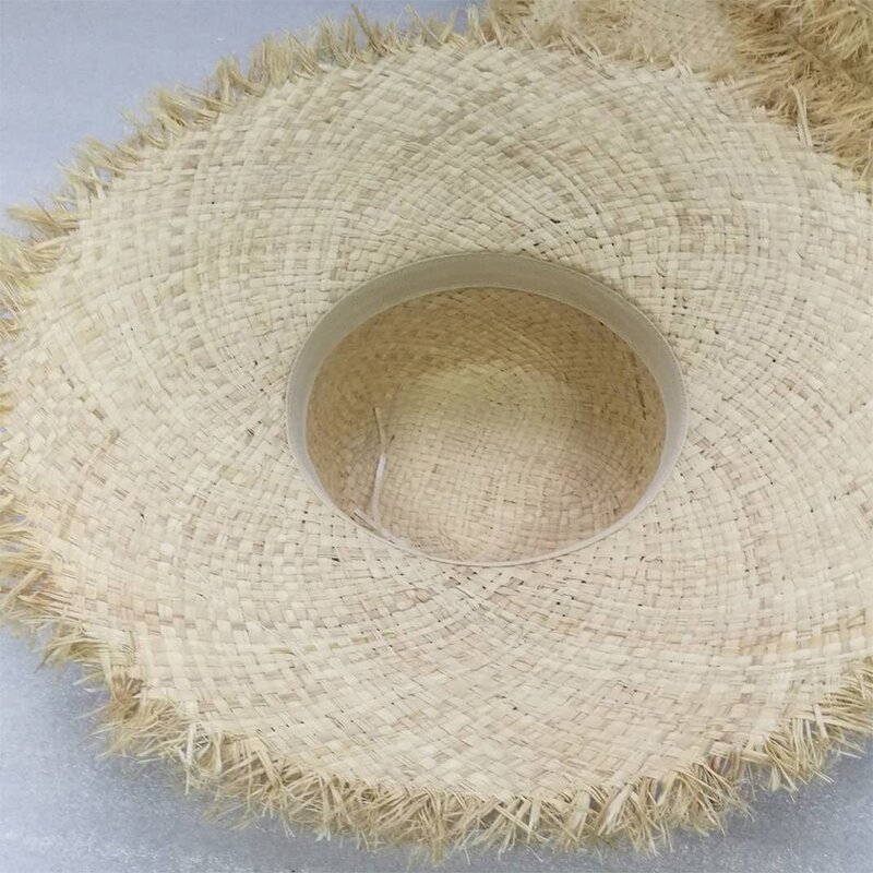 Straw Hat Supplier - Handmade Flat Top Raffia with Tassel