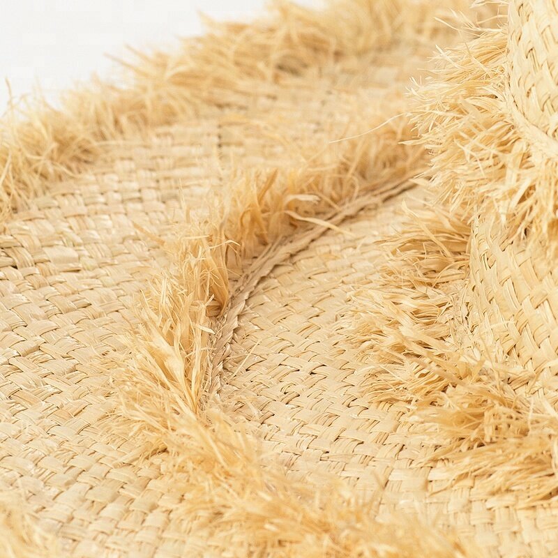 Straw Hat Supplier - Handmade Flat Top Raffia with Tassel