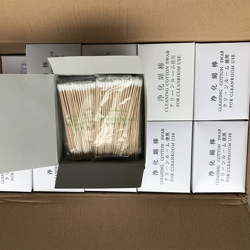 Cleanroom Cotton Swab Manufacturer - 100pcs Industrial Wooden